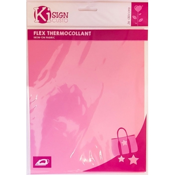 196003 - 3532431960037 - Ki-Sign - Tissu flex thermocollant Rose mat 20 x 25 cm - 2