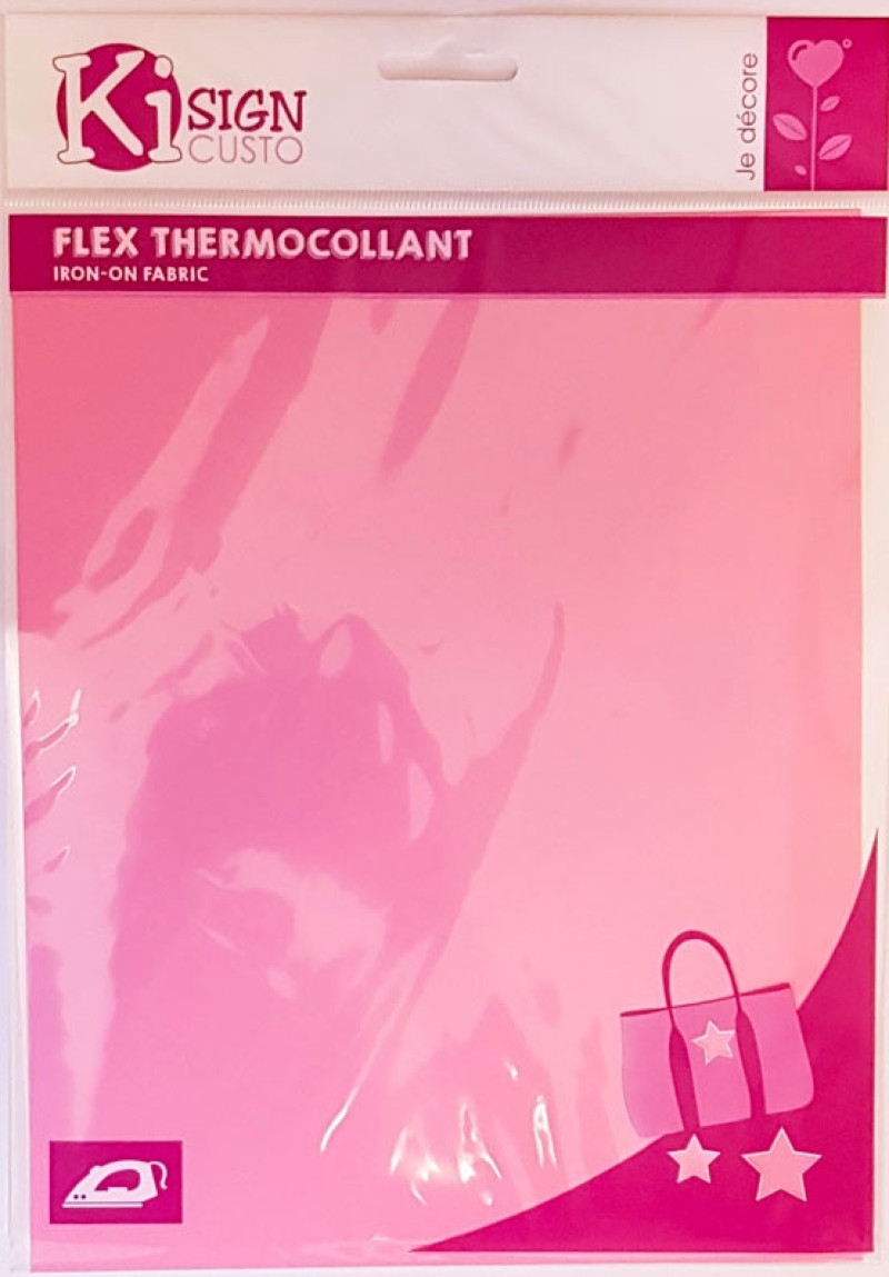 Tissu flex thermocollant Rose mat 20 x 25 cm - Ki-Sign ref 196003