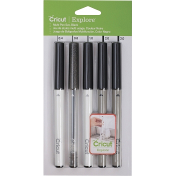 Cricut Explore et Maker : 5 stylos multi-tailles noir - Cricut ref 2002948
