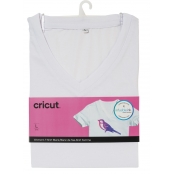 Cricut : T-Shirt Femme Blanc (L) Col V à Customiser