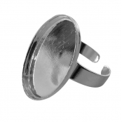 Bague Ovale Creuse 18 x 25 mm Argenté