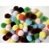 Pompons multicolores 15mm 50 pièces