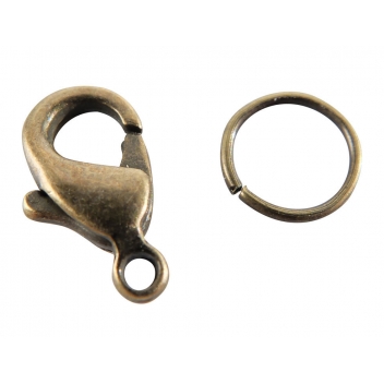 268418 - 3471052684185 - Graine créative - Sachet de 4 Fermoirs Mousquetons Coloris Bronze 12Mm Avec Anneaux - 2