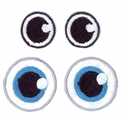 Yeux Thermocollants Noir et Bleu 2x2 cm 2 Paires