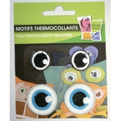 Yeux Thermocollants Noir et Bleu 2x2 cm 2 Paires
