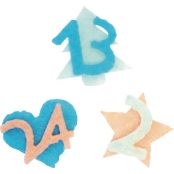 Chiffres de l\'Avent Feutrine Adhésive Bleu Corail
