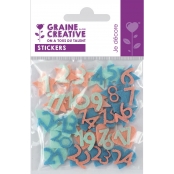Chiffres de l\'Avent Feutrine Adhésive Bleu Corail