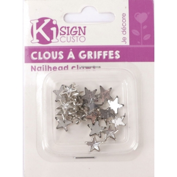 194415 - 3532431944150 - Graine créative - 20 CLOUS A GRIFFES STRASS ETOILE TRANSPARENT 11MM