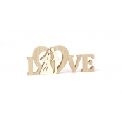 Centre de Table en bois Spécial Mariage Love 22 cm