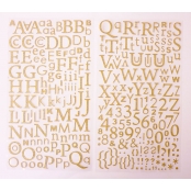 Sticker Alphabet Pailleté adhésif Doré 2,2 cm