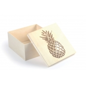 Boite en bois Ananas 15x15 cm