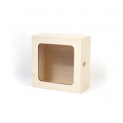 Boite en bois avec Fenêtre 21x21x10 cm