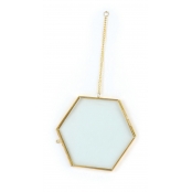 Cadre en Verre Hexagonal à Suspendre 15x13 cm