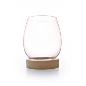 Vase avec socle en bois 14 cm H18 cm