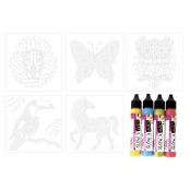 Crayons Slow & Art 4 pièces avec 5 Cartes Animaux