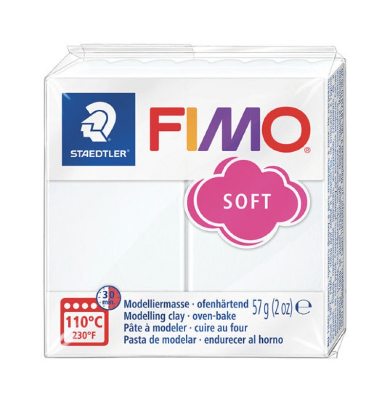 Fimo Soft - Blanc - 57g - Matières à modeler et couler