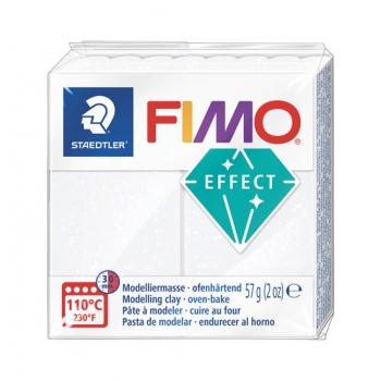 Pâte Fimo 57 g Effect pailletée Blanc 8020.052