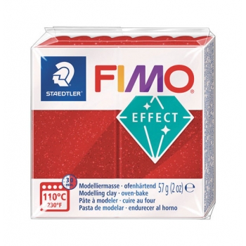 Pâte Fimo 57 g Effect pailletée Rouge 8020.202