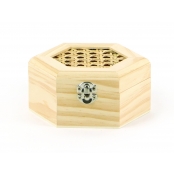 Boite Cannage Hexagonale en Bois 16,5 cm