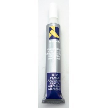 616215 - 8423451463644 - La Pajarita - Cerne pour peinture vitrail Contour argenté 20 ml