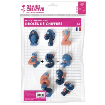 283409 - 3471052834092 - Graine créative - Moule thermoformé Drôle de chiffres - France - 10
