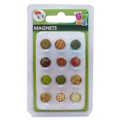 Magnet époxy mini Ø12mm Automne 12 pièces