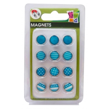 103825 - 3532431038255 - Graine créative - Magnet époxy mini Ø12mm Bleu 12 pièces