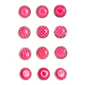 Magnet époxy mini Ø12mm Rose 12 pièces