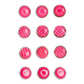 103824 - 3532431038248 - Graine créative - Magnet époxy mini Ø12mm Rose 12 pièces - 3
