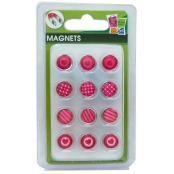 Magnet époxy mini Ø12mm Rose 12 pièces