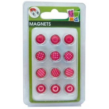 103824 - 3532431038248 - Graine créative - Magnet époxy mini Ø12mm Rose 12 pièces