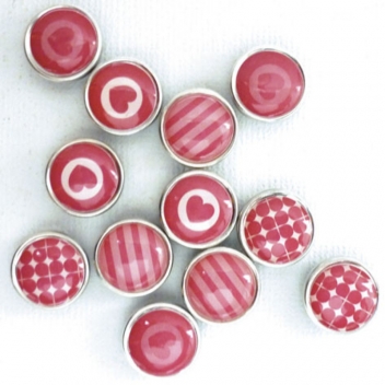 103824 - 3532431038248 - Graine créative - Magnet époxy mini Ø12mm Rose 12 pièces - 2