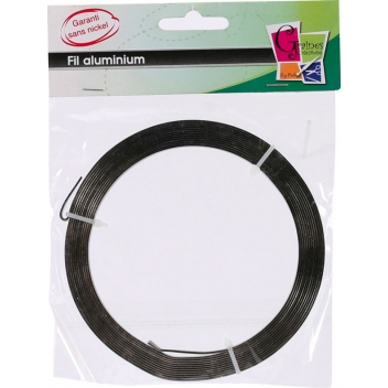 700610 - 3532437006104 - Graine créative - Fil aluminium plat 5 x 1 mm 4 mètres Noir