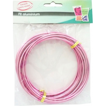 700560 - 3532437005602 - Graine créative - Fil aluminium Ø 2,5 mm 5 mètres Fuchsia