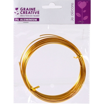 700543 - 3532437005435 - Graine créative - Fil aluminium Ø 1,5 mm 5 mètres Doré