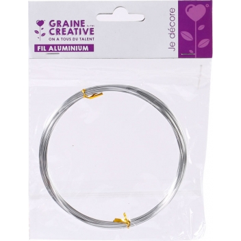 700520 - 3532437005206 - Graine créative - Fil aluminium Ø 1 mm 5 mètres Argenté