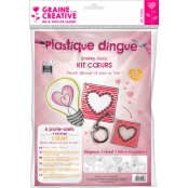 Kit Plastique Dingue pour 6 Porte-clés Coeur