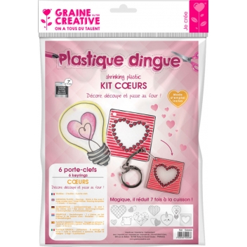 540203 - 3532435402038 - Plastique dingue - Kit Plastique Dingue pour 6 Porte-clés Coeur - France - 2