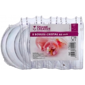 Boules plastiques Cristal 6 cm 5 pièces