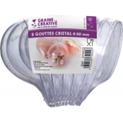 Gouttes plastique Cristal H 11 cm 5 pièces