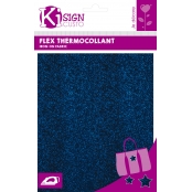 Tissu thermocollant pailleté Bleu marine