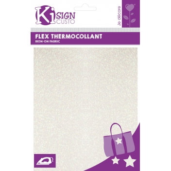 194043 - 3760131940435 - Ki-Sign - Tissu thermocollant pailleté Blanc - 4