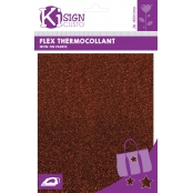 Tissu thermocollant pailleté Marron