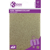 Tissu thermocollant pailleté Doré