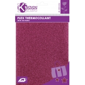 Tissu thermocollant pailleté Rose