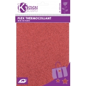 Tissu thermocollant pailleté Rouge