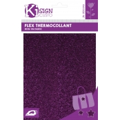 Tissu thermocollant pailleté Violet