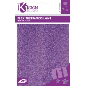 Tissu thermocollant pailleté Violet clair