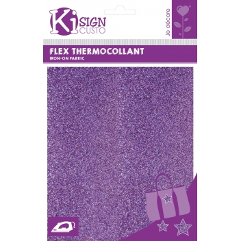194079 - 3760131940794 - Ki-Sign - Tissu thermocollant pailleté Violet clair - 3