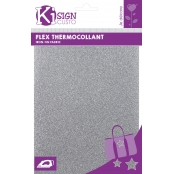 Tissu thermocollant pailleté Argenté